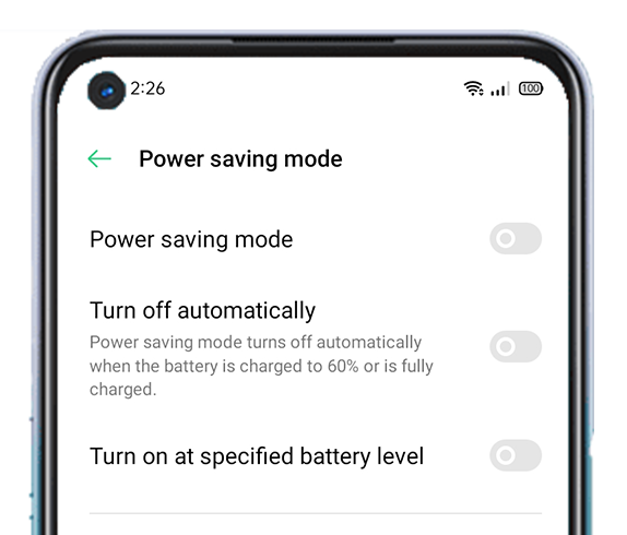 OPPO A54 Power Saving Mode