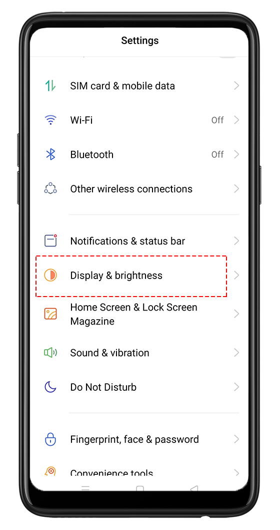 Display & Brightness F7