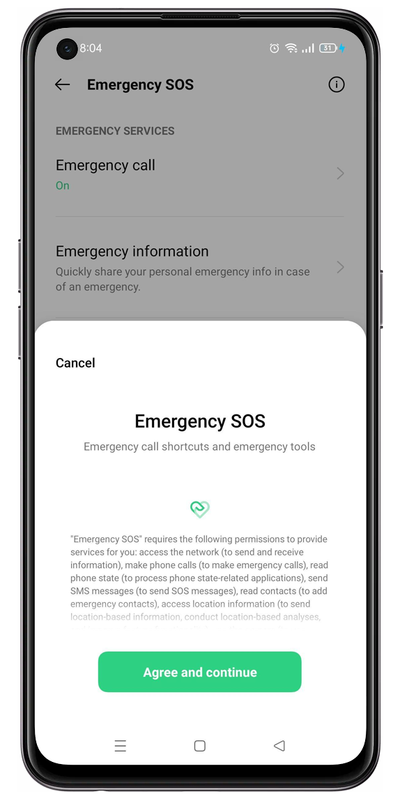 OPPO Emergency SOS terms and conditions
