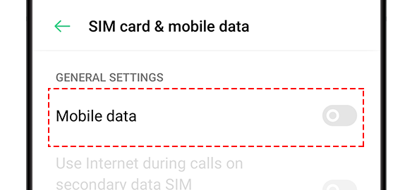 OPPO enable mobile data