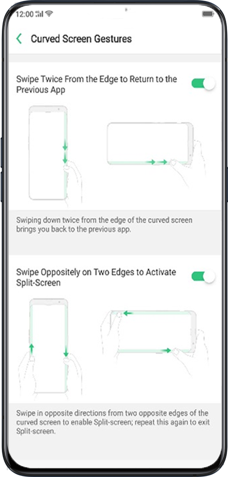 Curved Screen Gestures Find X