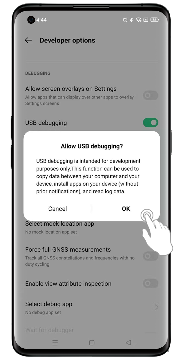 OPPO Allow USB debugging
