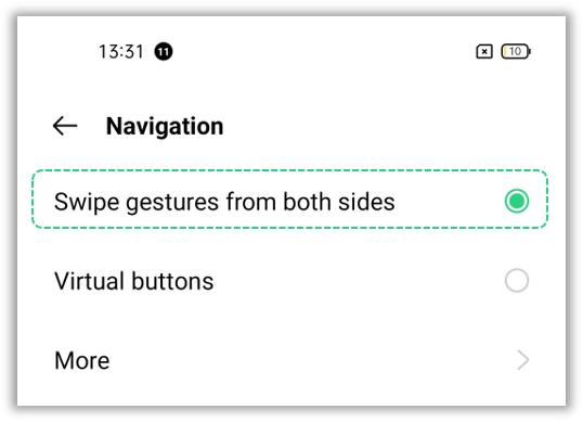 swipe up gesture navigation