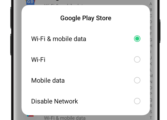 OPPO Play Store network settings