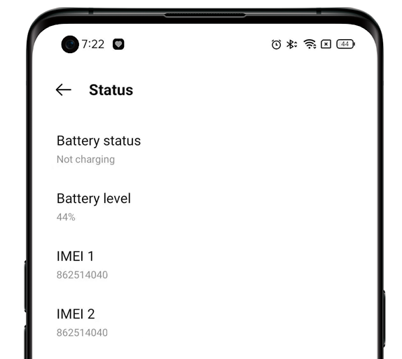 OPPO IMEI on settings