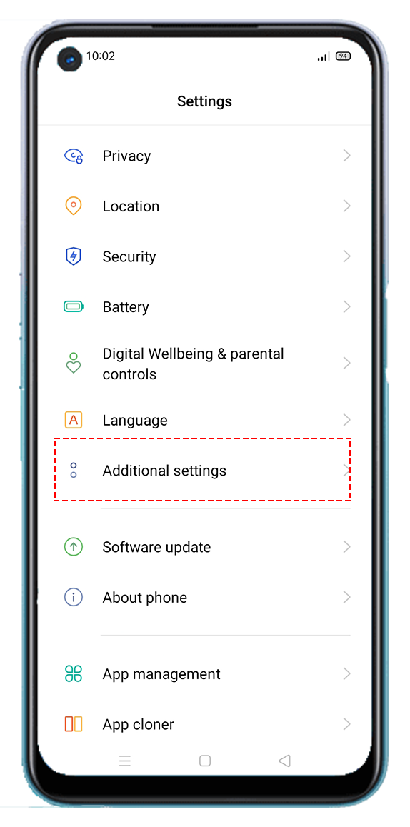 OPPO A54 Additional Settings