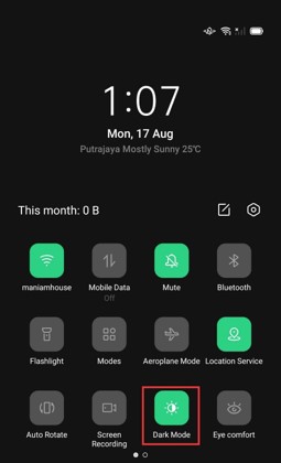  Enable Dark Mode in OPPO F15