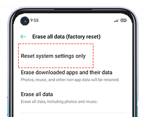 OPPO A54 Reset System Setiings Only