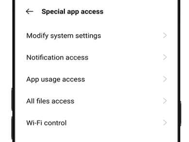 Special App Access in ColorOS 11