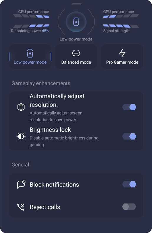OPPO Game Space Low Power Mode