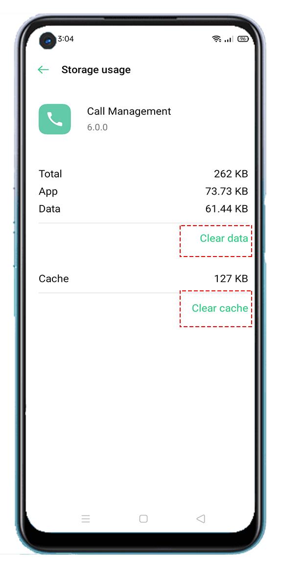 OPPO A54 Call Management Clear Cache