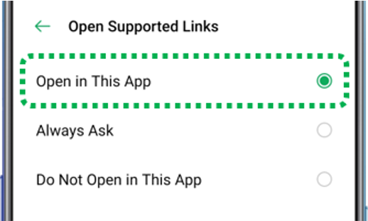 Open supported links in OPPO devices