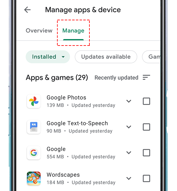 Google Chrome Manage