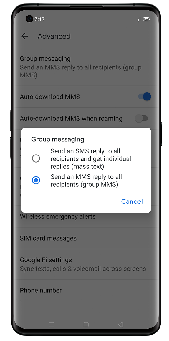How to Manage Group Reply in Google Message App?
