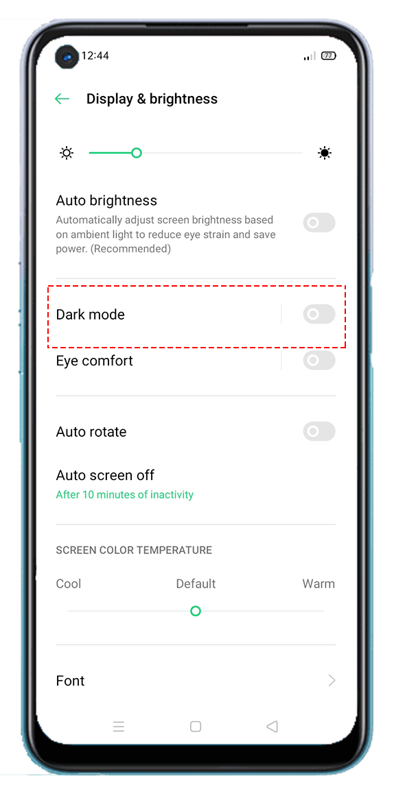 OPPO A54 Enable Dark Mode