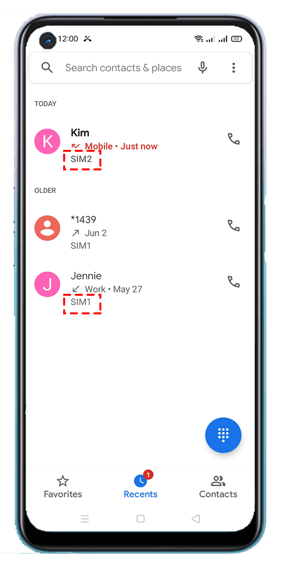 Google Phone Identifying SIM Card