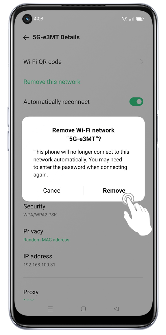 OPPO A74 Disconnect to Wi-Fi connection