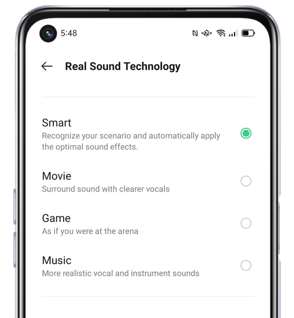 OPPO A74 5G Real Sound Technology