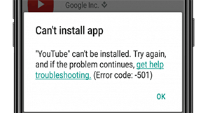 Can't Install YouTube