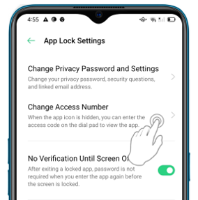 How to Hide Apps in OPPO F9 Pro_Change access number