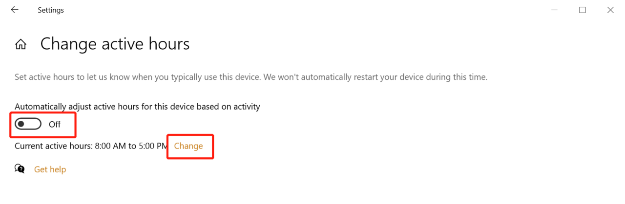 change active hours